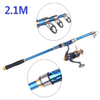 2.1M 6.89FT Telescopic Fishing Rod Tackle Travel Outdoor